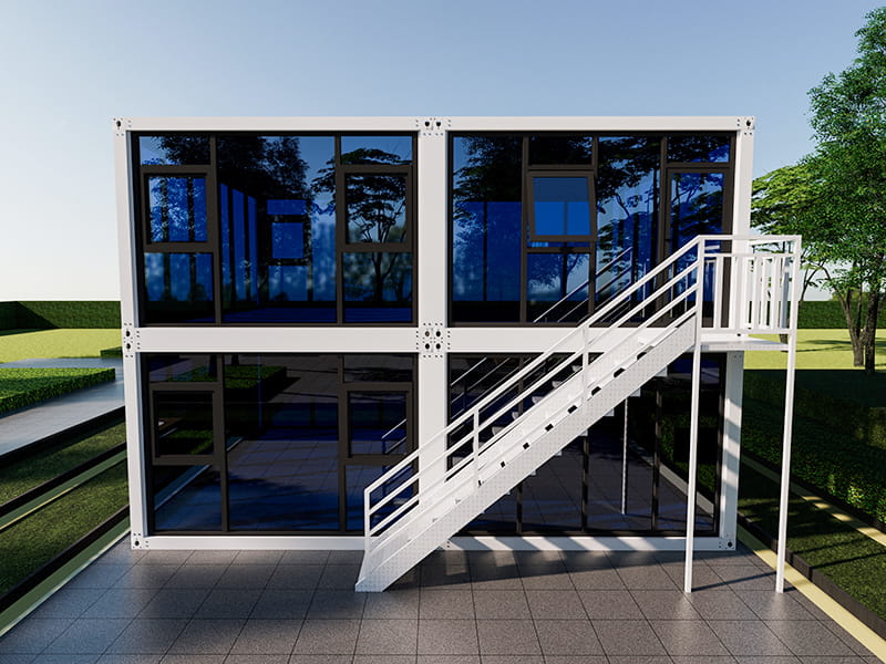 Glass-Walled Container Office