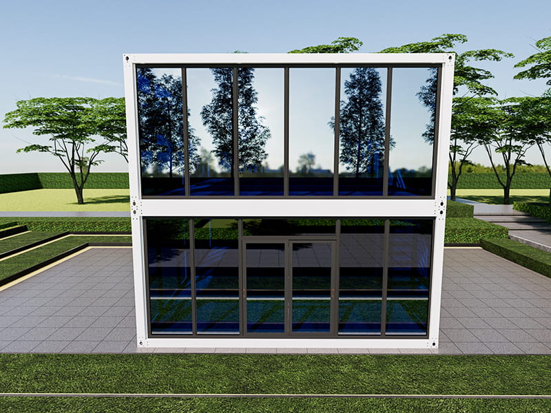 Glass-Walled Container Office