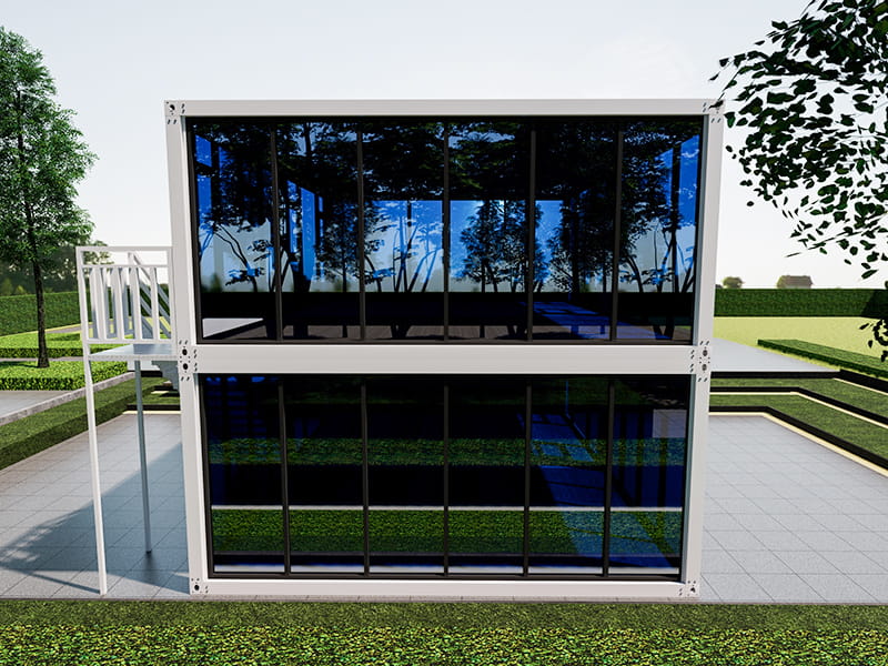 Glass-Walled Container Office