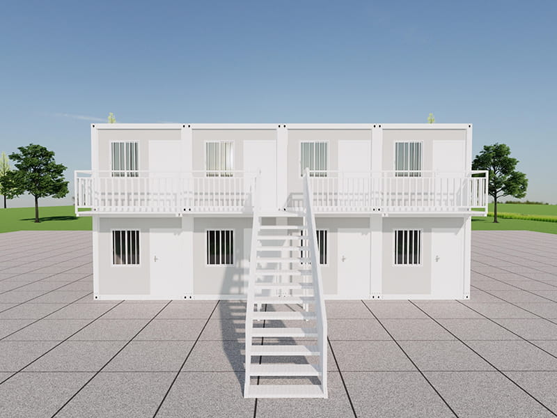 Two-Storey Container Motel with 8 Guest Rooms