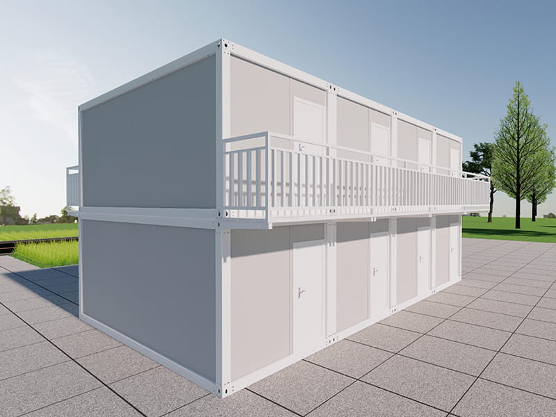 Two-Storey Container Motel with 8 Guest Rooms