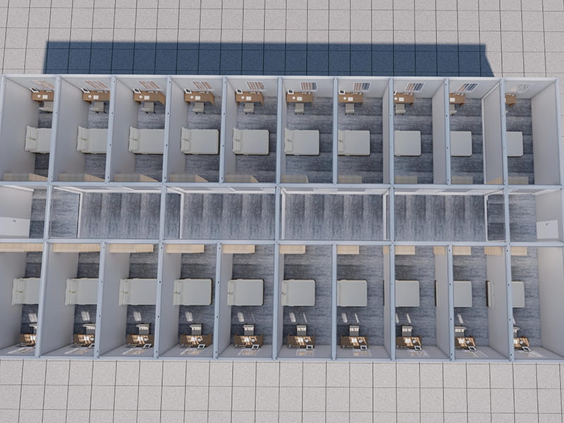Two-Storey Container Dormitory Building with Canteen