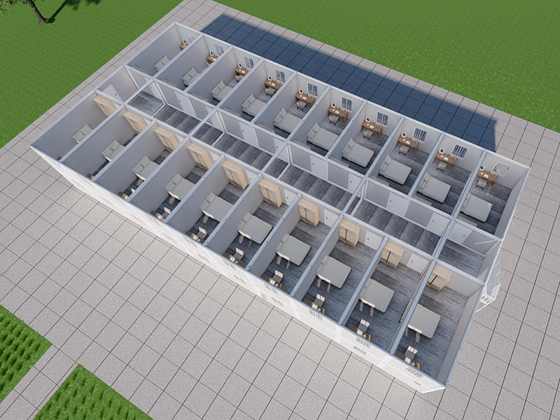 Two-Storey Container Dormitory Building with Canteen