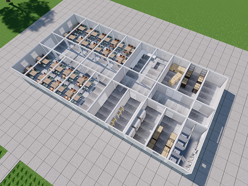 Two-Storey Container Dormitory Building with Canteen