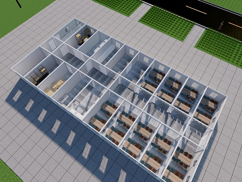 Two-Storey Container Dormitory Building with Canteen