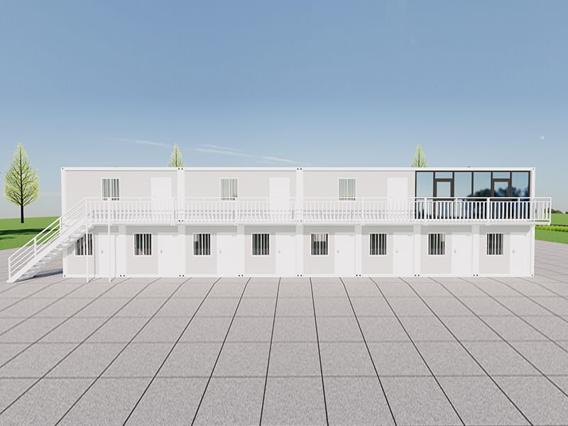 Two-Storey Container Office Built Inside a Warehouse
