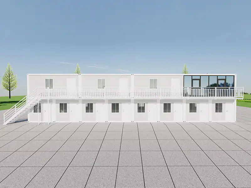 Two-Storey Container Office Built Inside a Warehouse