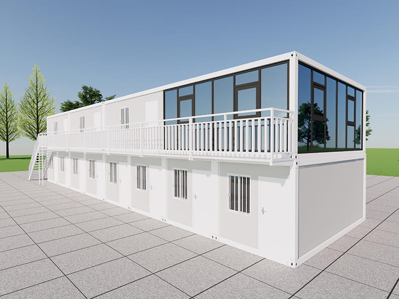 Two-Storey Container Office Built Inside a Warehouse