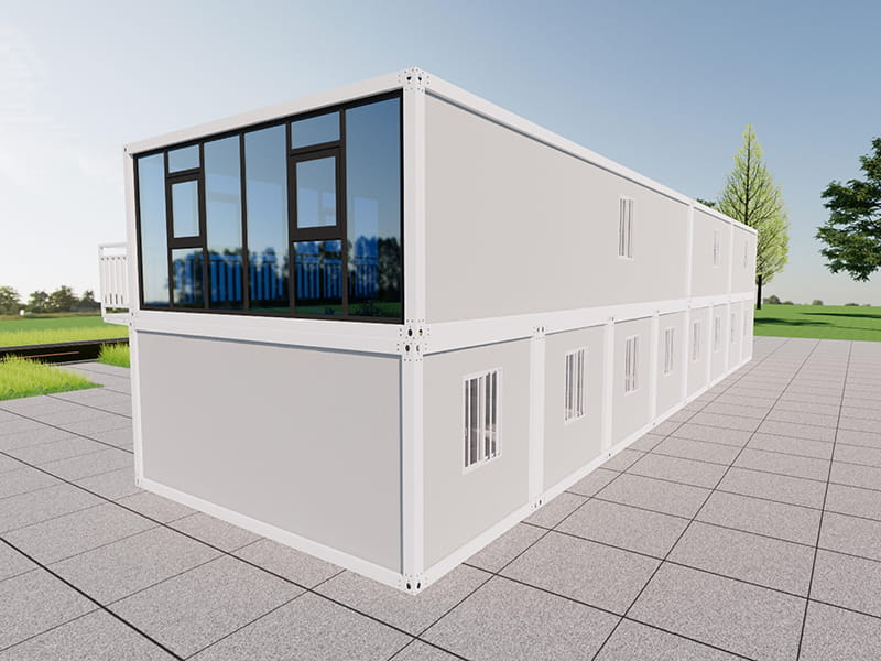 Two-Storey Container Office Built Inside a Warehouse