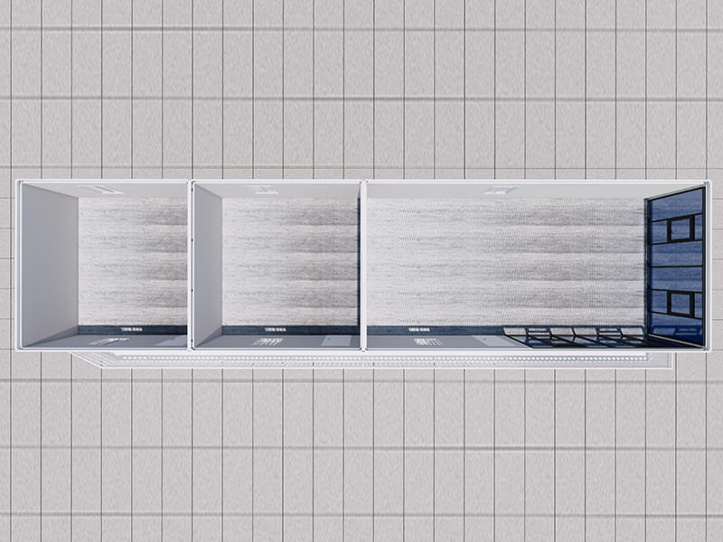 Two-Storey Container Office Built Inside a Warehouse