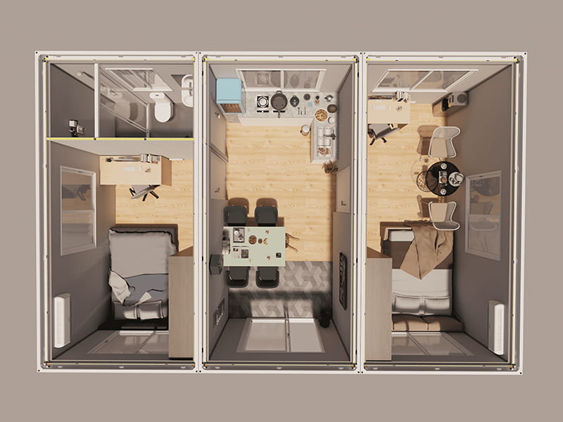 54 m² Container Home with Kitchen and Bathroom
