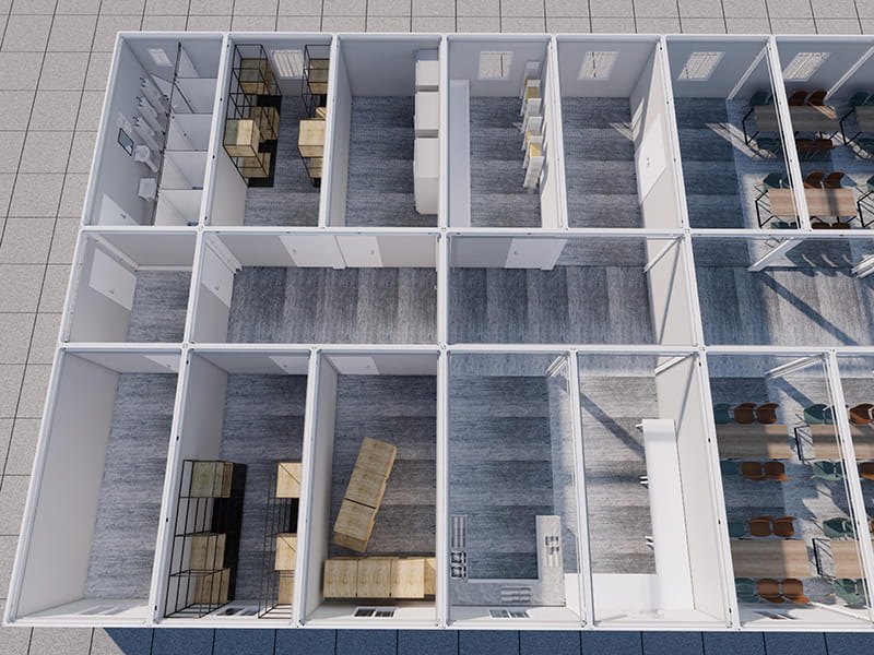 Two-Storey Container Dormitory Building with Canteen