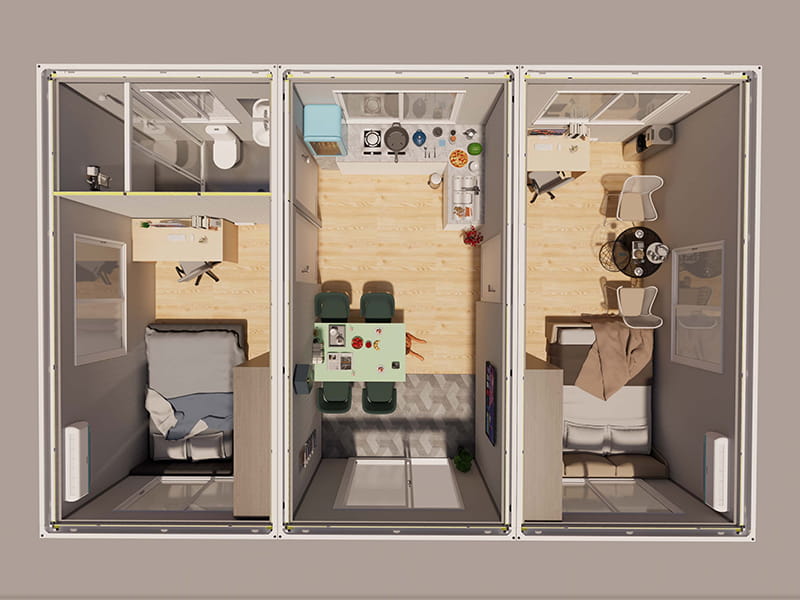 54 m² Container Home with Kitchen and Bathroom