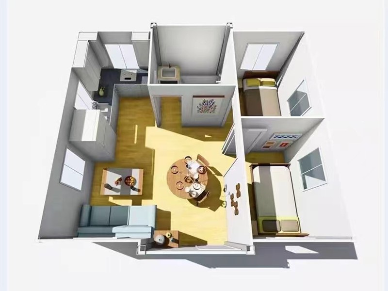 Expandable Container House Interior Design with Customizable Layout